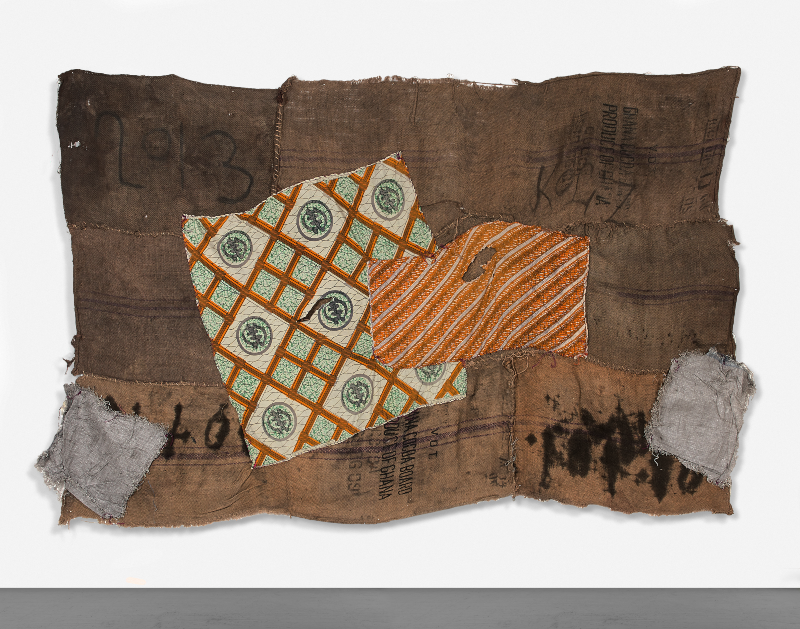 Ibrahim Mahama Untitled 2014 Coal sack 183 x 213 cm Courtesy Private Collection, London ©Private Collection, London